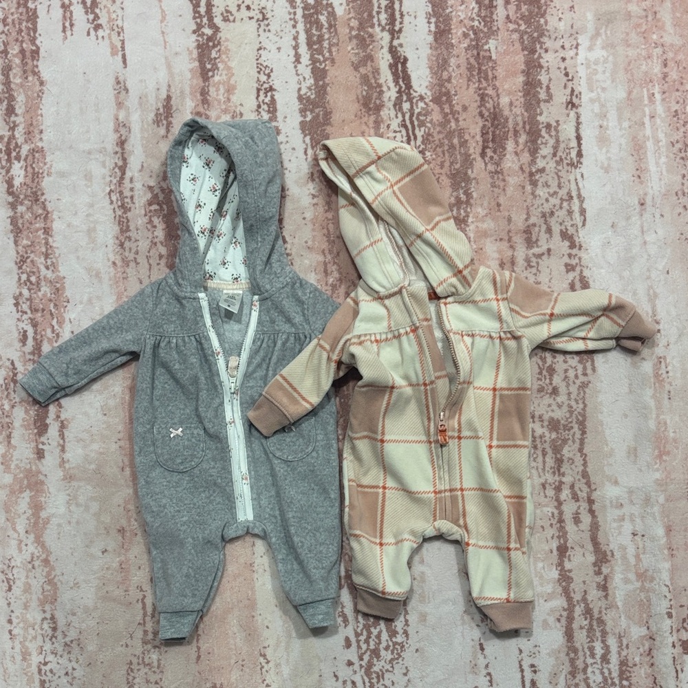 Carter's Gray and Cream Kids Footies